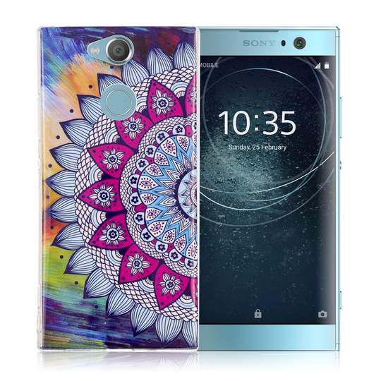 Sony Xperia XA2 Valoisa Kuvallinen IMD Pehmeä TPU Takasuoja Kuori - Mandala Kukat