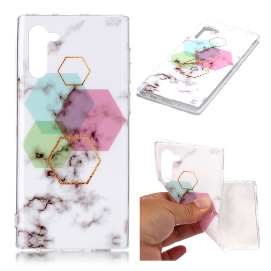 Marble Samsung Galaxy Note 10 kuoret - Kuusikulmainen marmori
