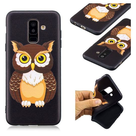 Samsung Galaxy A6 Plus (2018) Kohokuvioitu Ihana Pehmeä Silikooni Takasuoja Kuori - Ihana Pöllö