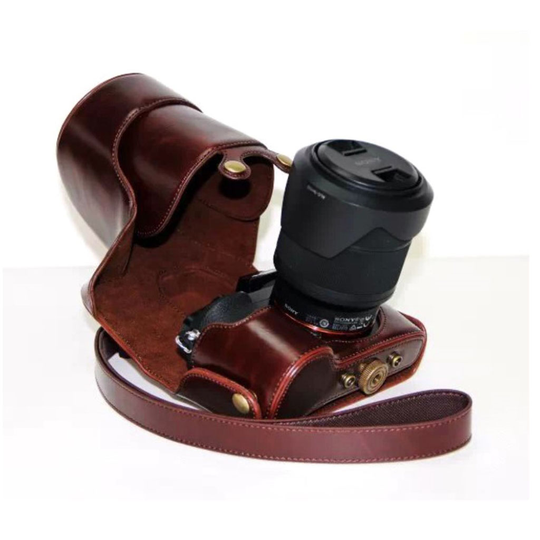 Sony Alpha a7R retrotyylinen kamerakotelo - Tummanruskea