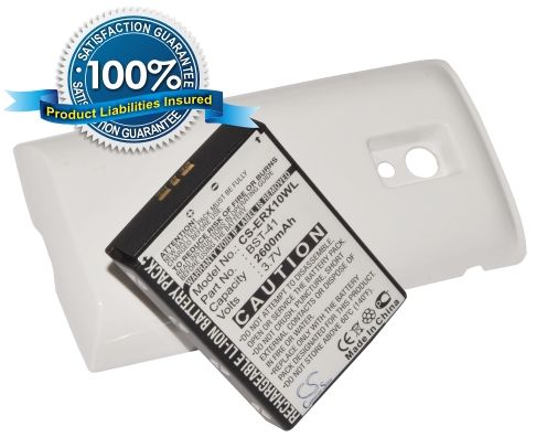 Sony Ericsson Xperia X10 Xperia X10a Xperia X10i tehoakku laajennetulla takakannella 2600 mAh - Valkoinen