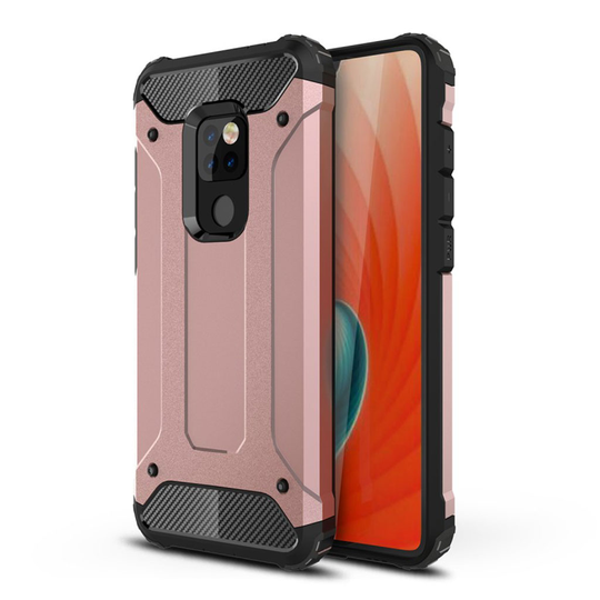 Huawei Mate 20 kilpikova hybriidi muovinen takasuoja kuori kulma vahvisteilla - Ruusu Kulta