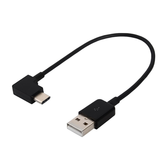 Oikea 90 Asteen USB 3.1 Tyyppi C Uros USB-C - USB 2.0 Uros Kaapeli - Musta