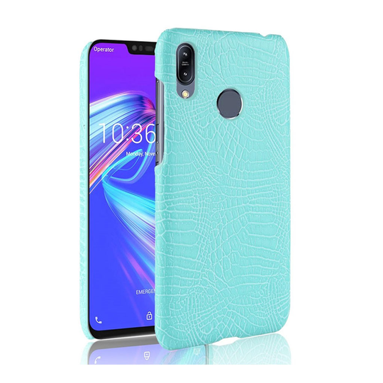 Asus ZenFone Max (M2) krokotiili pintainen nahkainen suojakotelo - Sinivihreä