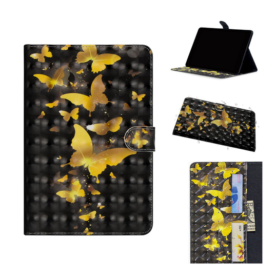 iPad Pro 11 inch (2018) timantti koristeltu kuviollinen synteetti nahkainen suojakotelo magneetti lukolla - Kultaiset Perhoset