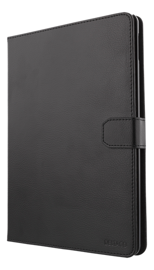 Suojakotelo 9,7" IPadille (2017/2018), Vegaanista Nahkaa, Magneettilukitus, Telinetoiminto, Musta