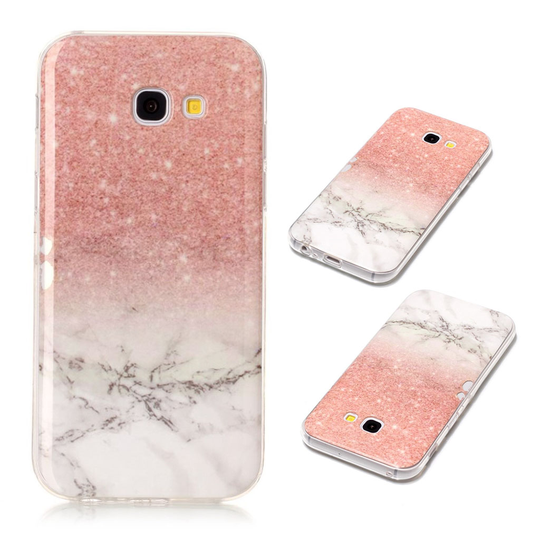 Samsung Galaxy A5 (2017) Marmori IMDB Kuvioliinen TPU Pehmeä Takaosan Suojakuori - Pinkki/ Valkoinen