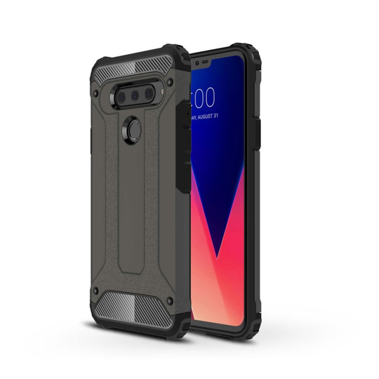 LG V40 ThinQ heavy duty rosoinen hybrid suojakotelo - Pronssi