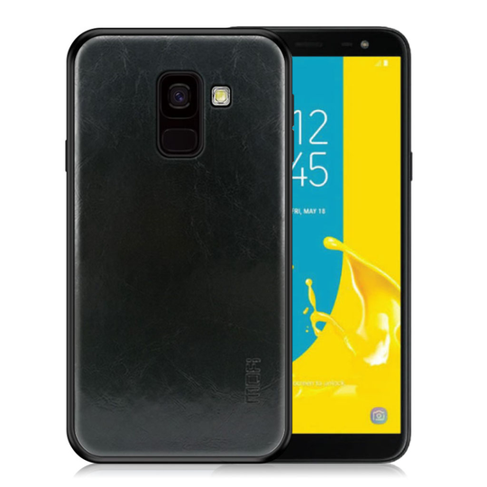 Samsung Galaxy J6 (2018) MOFI Synteetti Nahka Pinnoitettu Kova Muovinen Takasuoja Kuori - Musta