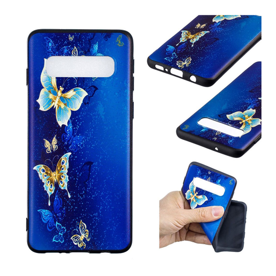 Samsung Galaxy S10 printtikuosi kohokuvioitu pehmeä suojakotelo - Perhonen