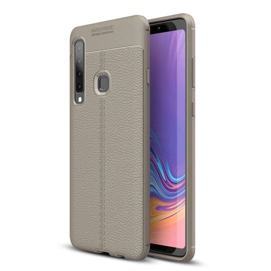 Samsung Galaxy A9 (2018) liitsihedelmä jyvä pintainen silikooni muovinen takasuoja kuori - Harmaa