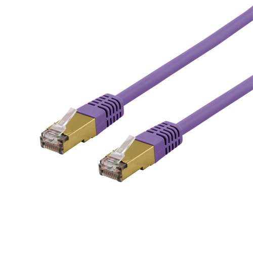 S/FTP Cat6a -laitekaapeli, 0,5 M, 500 MHz, Delta-sertifioitu, LSZH, Violetti