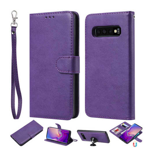 Samsung Galaxy S10 irroitettava nahkainen suojakotelo - Violetti