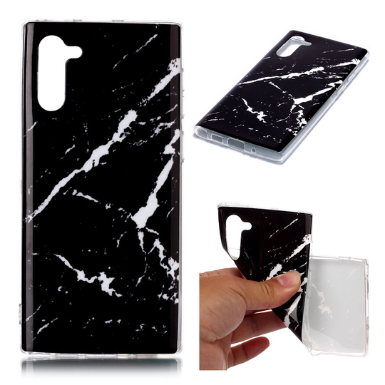 Marble Samsung Galaxy Note 10 kuoret - Musta kiilto marmori
