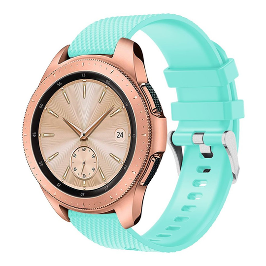 Samsung Galaxy Watch (42mm) kellolle silikooni muovinen vaihdettava ranneke - Cyaani