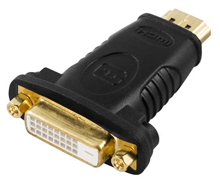 HDMI-sovitin, Tukee 1080p 60Hz, HDMI 19-pin Uros - DVI-D Naaras, Kullatut Liitokset, Musta