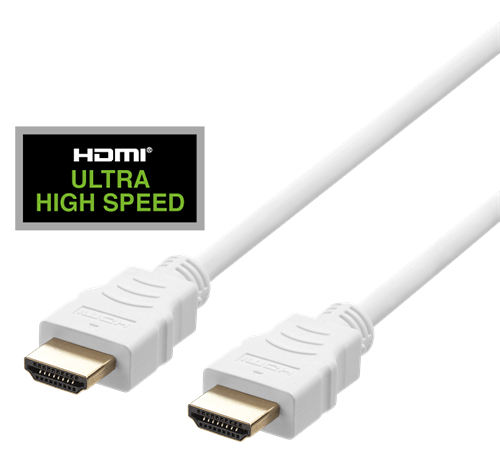 Ultranopea HDMI-kaapeli, 1 M, EARC, QMS, 8K Taajuudella 60 Hz, 4K Taajuudella 120 Hz, Valkoinen