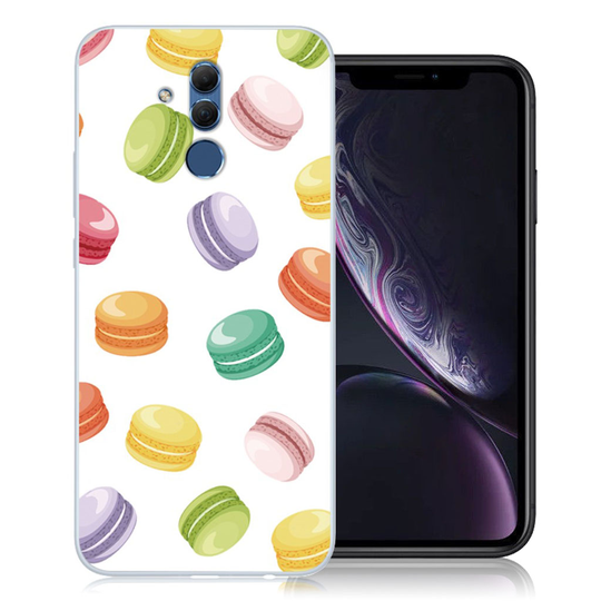 Huawei Mate 20 Lite kuviollinen joustava pehmeä silikooni muovinen takasuoja kuori - Makroonit