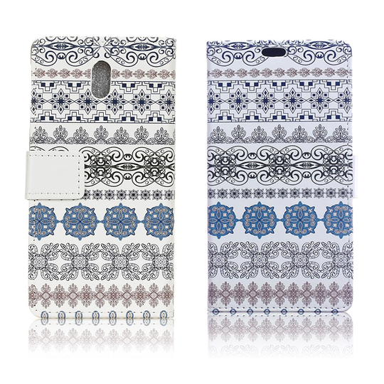 Samsung Galaxy J7 (2017) vintagetyylinen nahkakotelo - Heimo kuviot