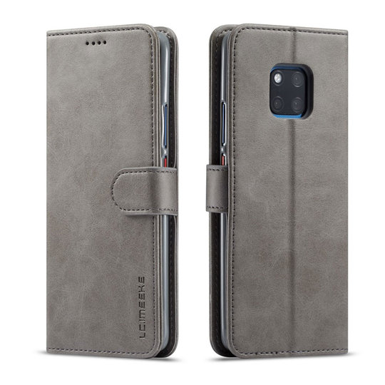 Huawei Mate 20 Pro LC.IMEEKE synteeetti nahkainen lompakko suojakotelo magneetti lukolla - Harmaa