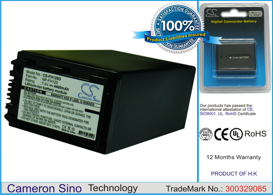 Sony NP-FH120 yhteensopiva akku 4400 mAh