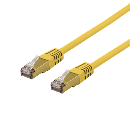 S/FTP Cat6a -laitekaapeli, 0,5 M, 500 MHz, Delta-sertifioitu, LSZH, Keltainen