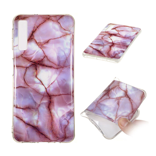 Samsung Galaxy A7 (2018) IMD marmori kuviollinen silikooninen takasuoja kuori - Tyyli C
