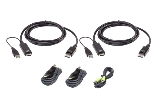 Cable Kit: 2x True 4K 1.8M HDMI To DisplayPort Active Cable