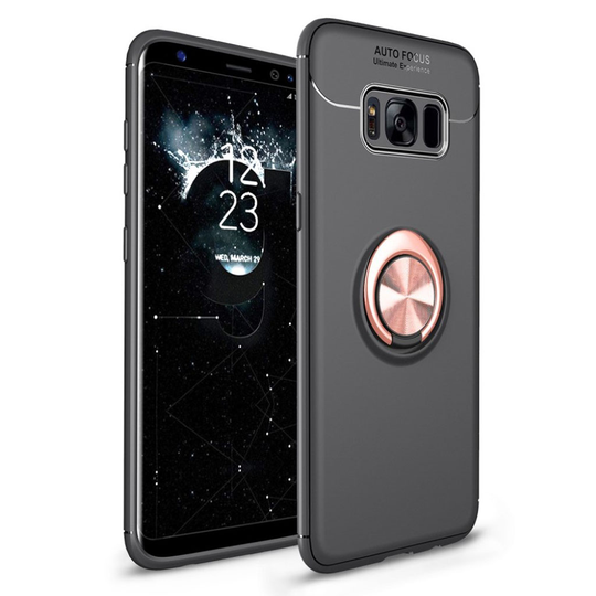 Ringo Samsung Galaxy S8 kuoret - Musta / Ruusukulta