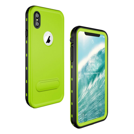 iPhone Xs Max REDPEPPER hybriidi muovinen isku ja naarmu kestävä suojakuori jalkatuella - Vihreä