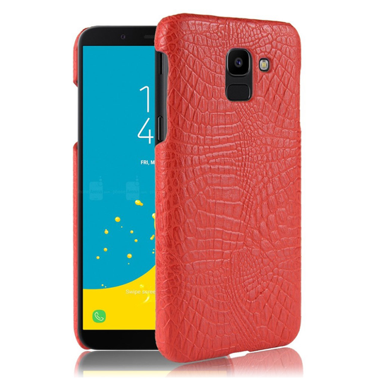 Samsung Galaxy J6 (2018) Krokotiili Pintainen Synteetti Nahkainen Muovi takasuoja Kuori - Punainen