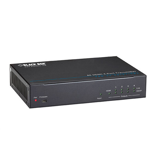 BLACK BOX 4K HDMI, IR, RS-232 VIDEO TRANSMITTER, 4-PORT