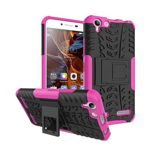 Lenovo K5 Kiinteä Kuori Standillä - Kuuma Pinkki