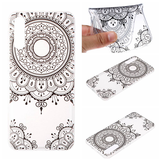 Samsung Galaxy A70 pattern case - Black Flower