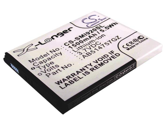 Samsung SCH-i920 SCH-i920 Omnia II SCH-i920V akku 1500mAh/5.55Wh