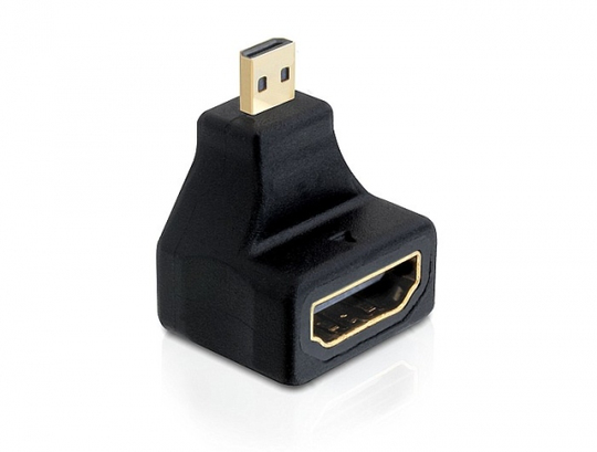 HDMI Adapter, HDMI High Speed ​​with Ethernet, Micro HDMI 19-pin (ma) To HDMI 19-pin Socket, Ang
