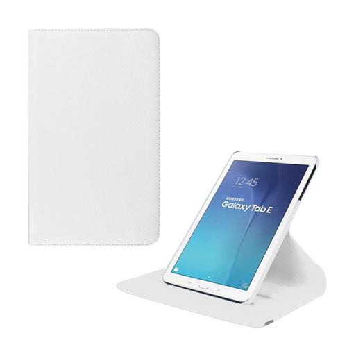 Jessen Samsung Galaxy Tab E 9.6 Nahkakotelo Kääntyvällä Standillä - Valkoinen