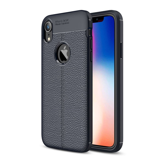 iPhone Xr Pehmeä Muovinen Liitsihedelmä Jyvä Rakenne Takasuoja Kuori - Tumman Sininen
