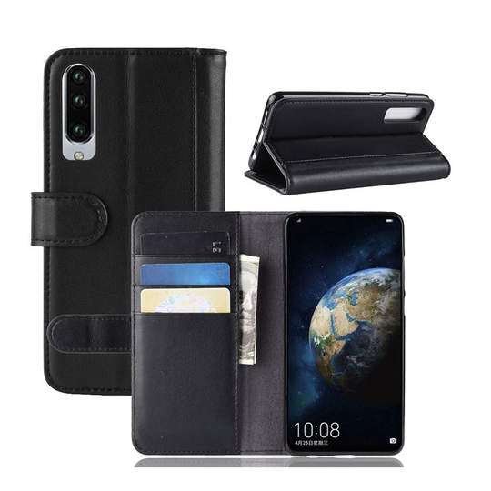 Huawei P30 aito haljasnahkainen Suojakotelo - Musta