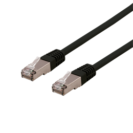 Laitekaapeli, S/FTP Cat6, 0,3 M, 250 MHz, Delta-sertifioitu, LSZH, 0,3 M, Musta