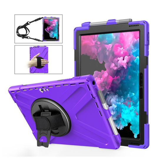 Microsoft Surface Pro 6 X-Shape kombo suojakotelo - Violetti