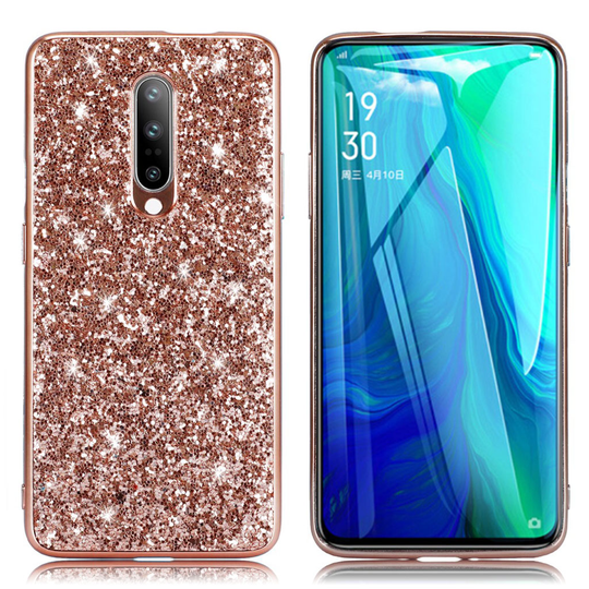 Glitter OnePlus 7 Pro kuoret - Ruusukulta