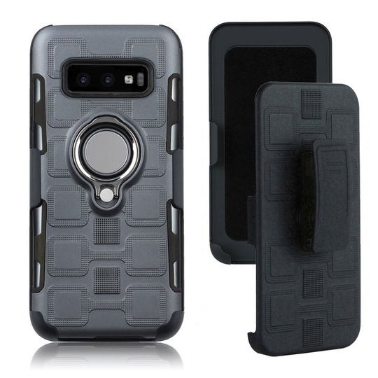 Samsung Galaxy S10 geometrinen kuosi hybrid suojakotelo - Harmaa