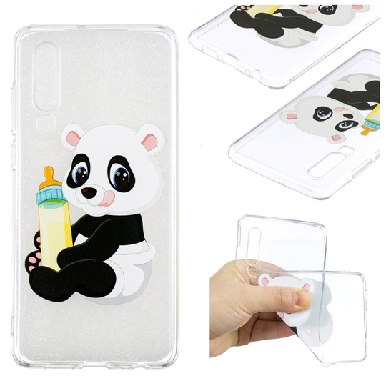Huawei P30 kuosillinen joustava Suojakotelo - Panda Baby