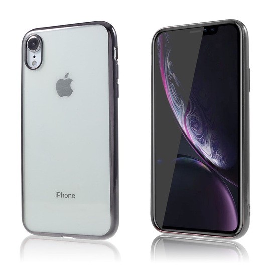 iPhone 9 Elektrolyytti Pintainen Kehys Kirkas Muovinen Takasuoja Kuori - Harmaa
