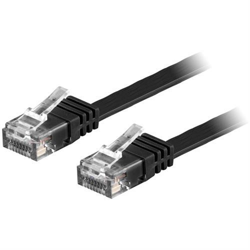 Laitekaapeli, U/UTP Cat6, Litteä, 0,5 M, 250 MHz, Musta