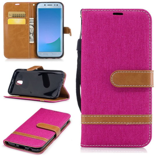 Samsung Galaxy J5 (2017) moderni farkkukangaskotelo - Rose