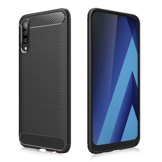 Samsung Galaxy A50 harjattu suojakotelo - Musta