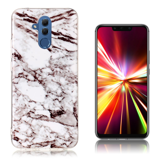 Huawei Mate 20 Lite marmori IMD kuviollinen silikooni muovinen joustava takasuoja kuori - Harmaa/ Valkoinen