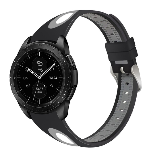 Samsung Galaxy Watch (46mm) joustava silikoni kellon hihna - Musta / Harmaa
